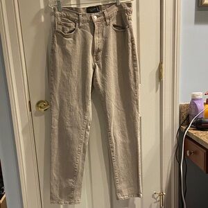 Abercrombie & Fitch High Rise Tan/gray Vintage Straight Leg Stretch Jeans
